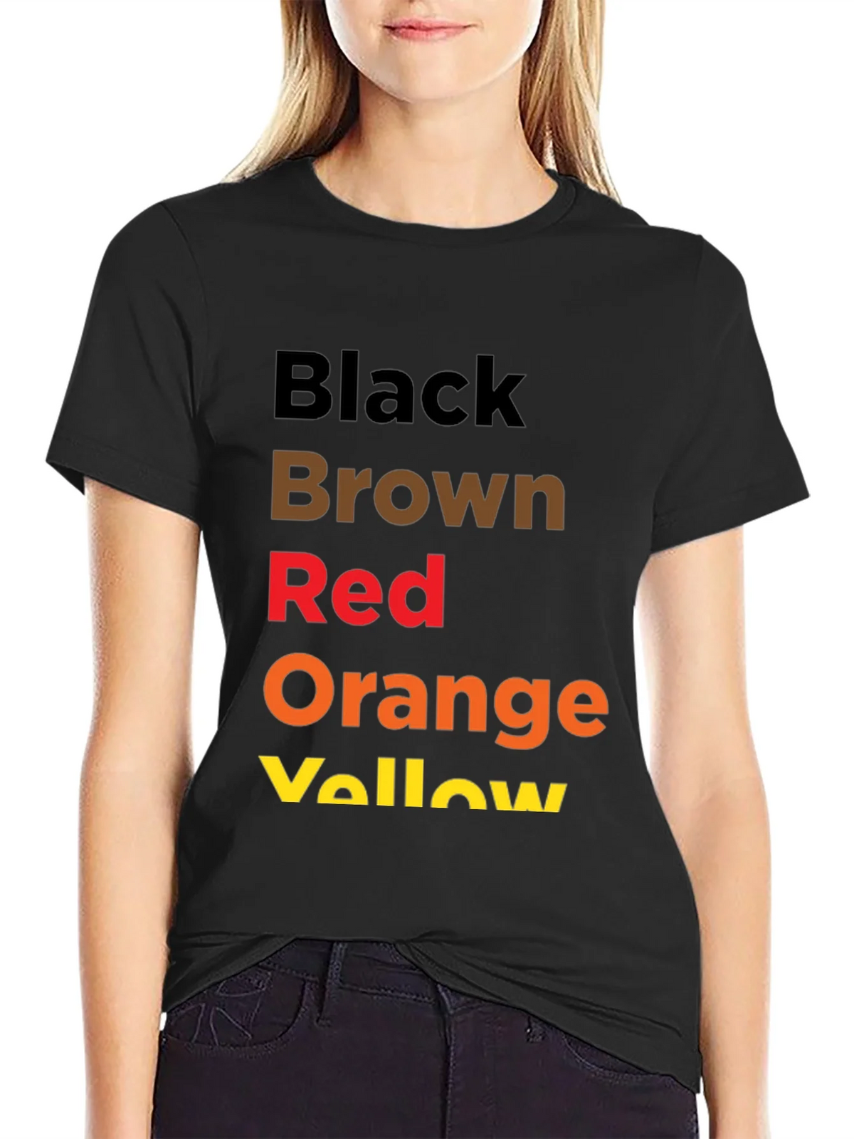 Color Block Mens Crewneck T-Shirt