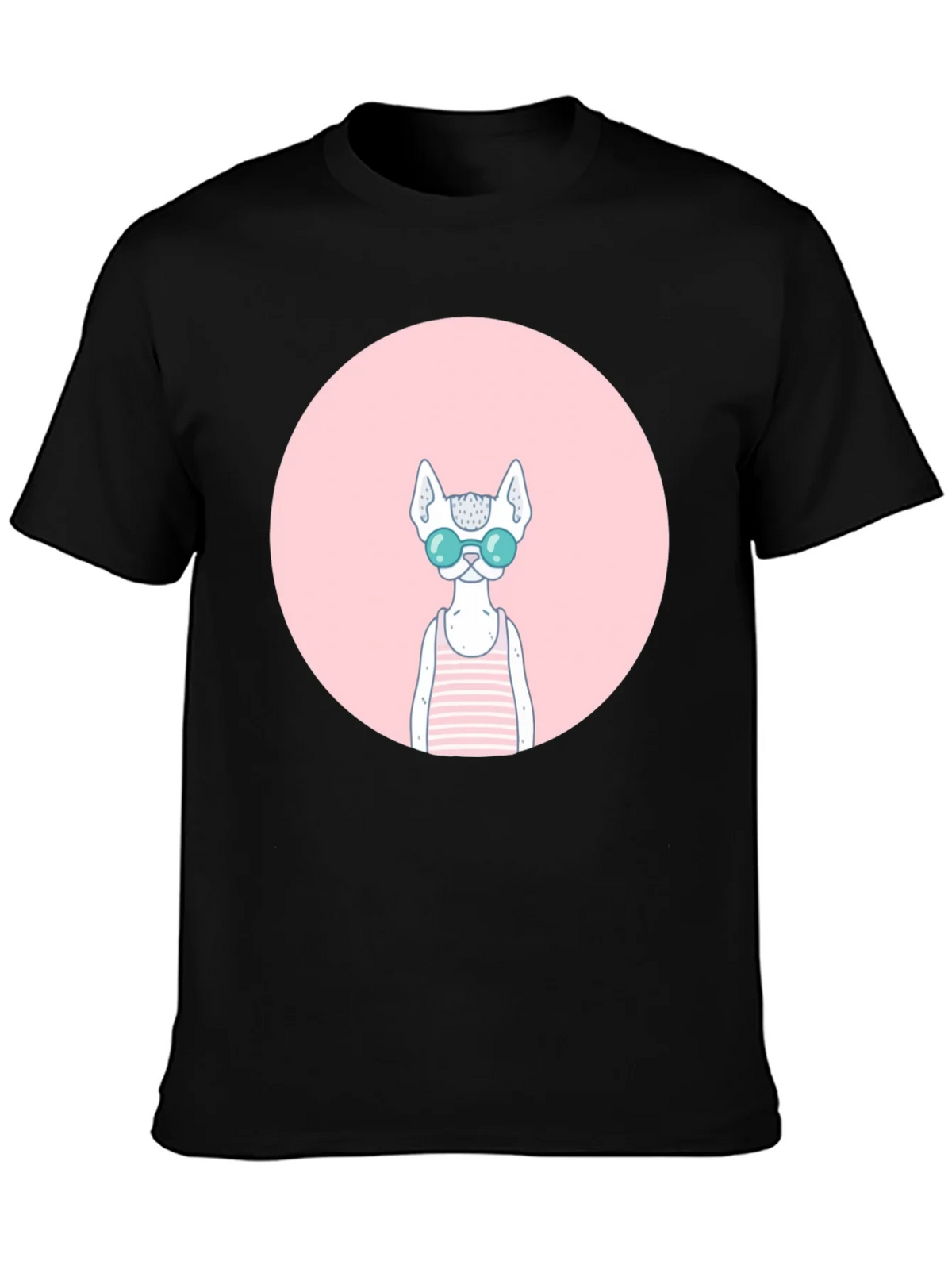 Cool Cat Graphic Tee - Black Cotton Blend