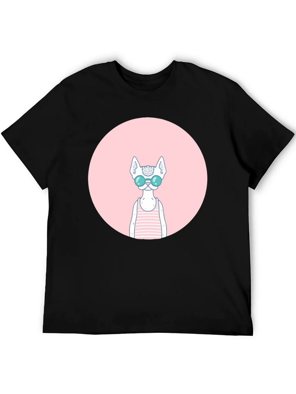 Cool Cat Graphic Tee - Black Cotton Blend