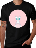 Cool Cat Graphic Tee - Black Cotton Blend