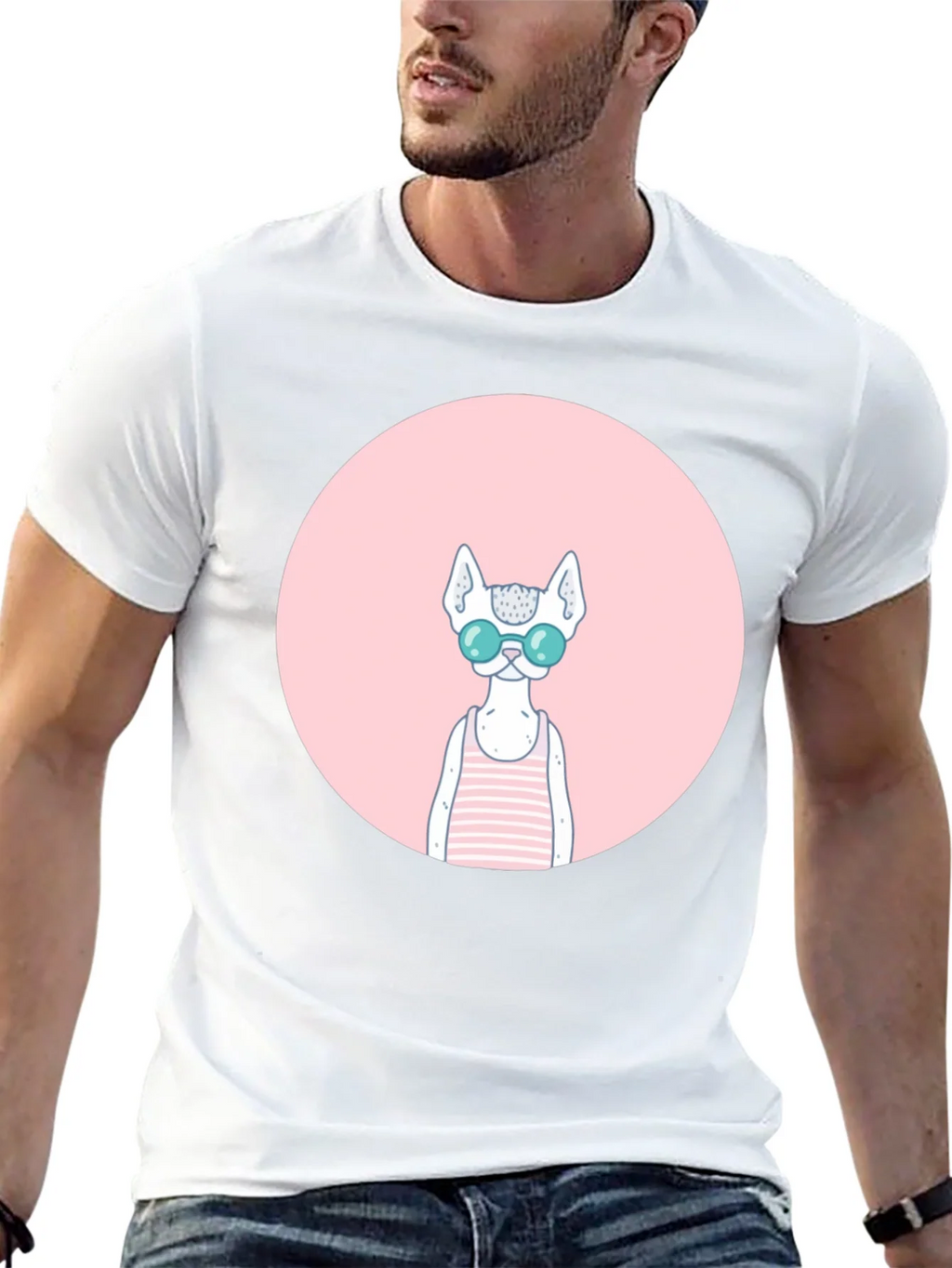 Cool Cat Graphic Tee - Black Cotton Blend
