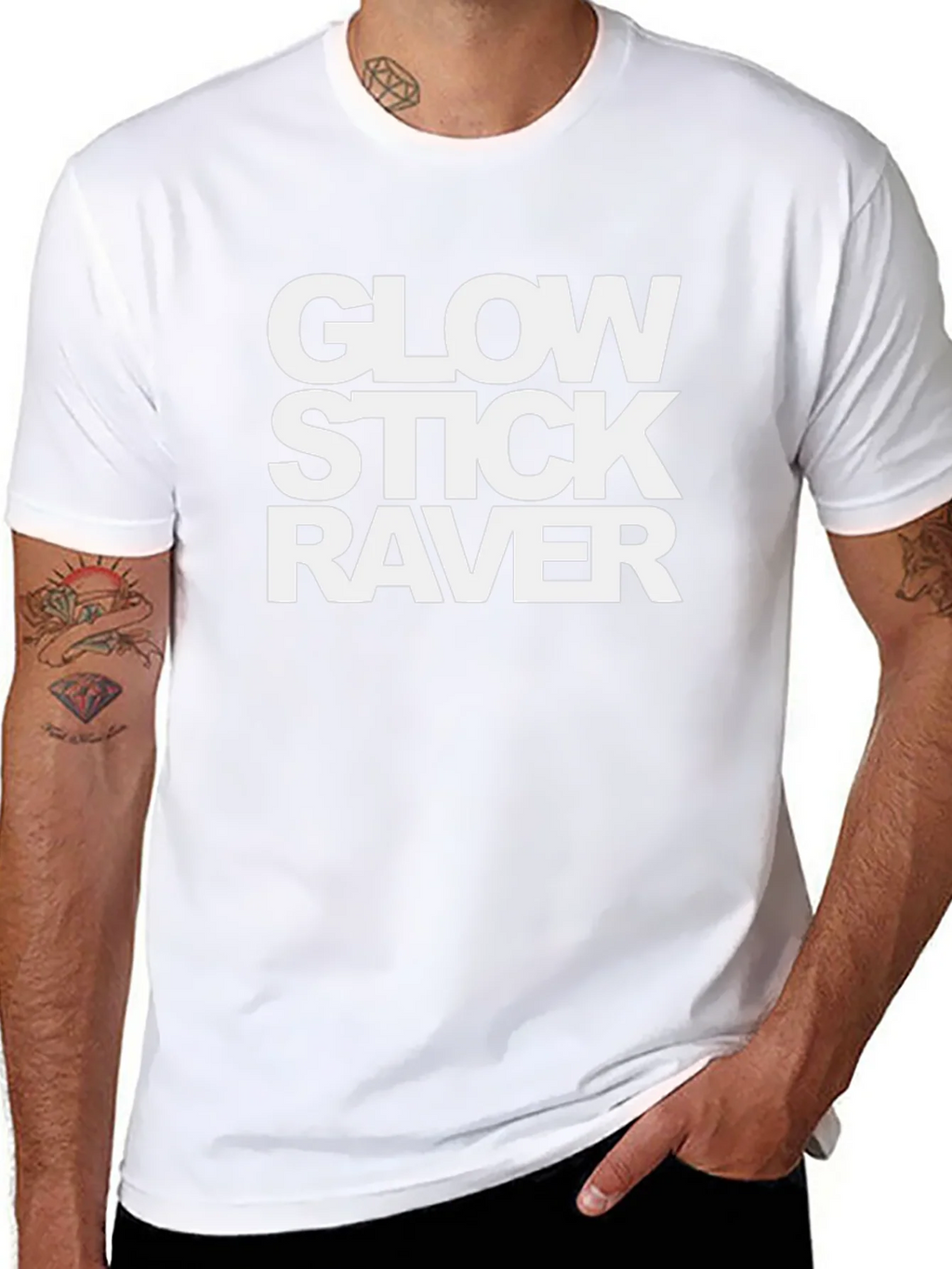 Glow Stick Raver Black Tee - EDM Festival Ready!