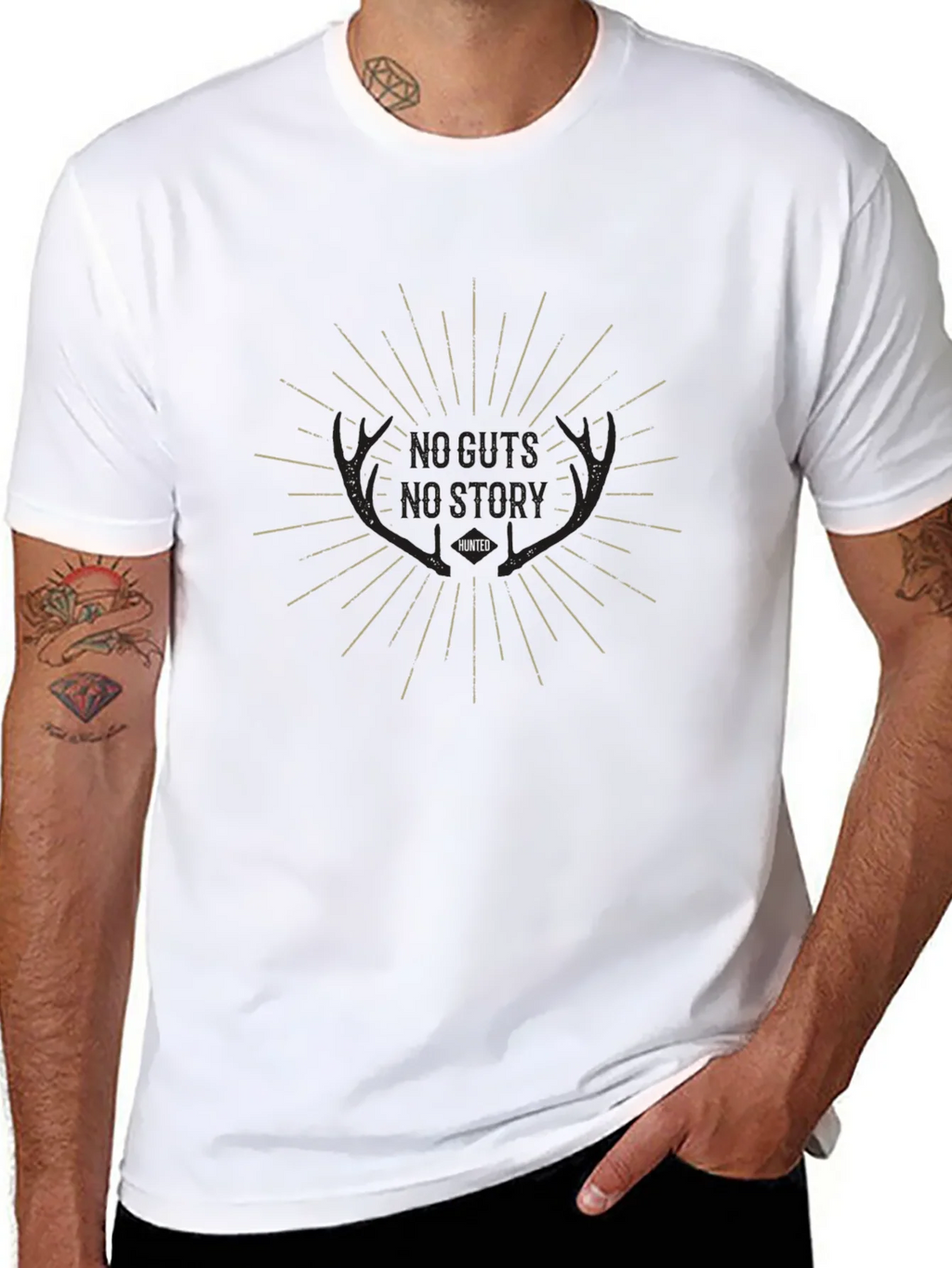 Hunted Graphic Tee: No Guts No Story