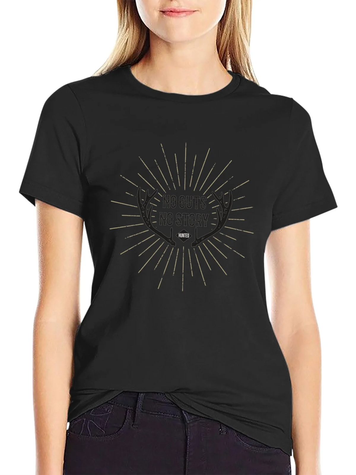 Hunted Graphic Tee: No Guts No Story