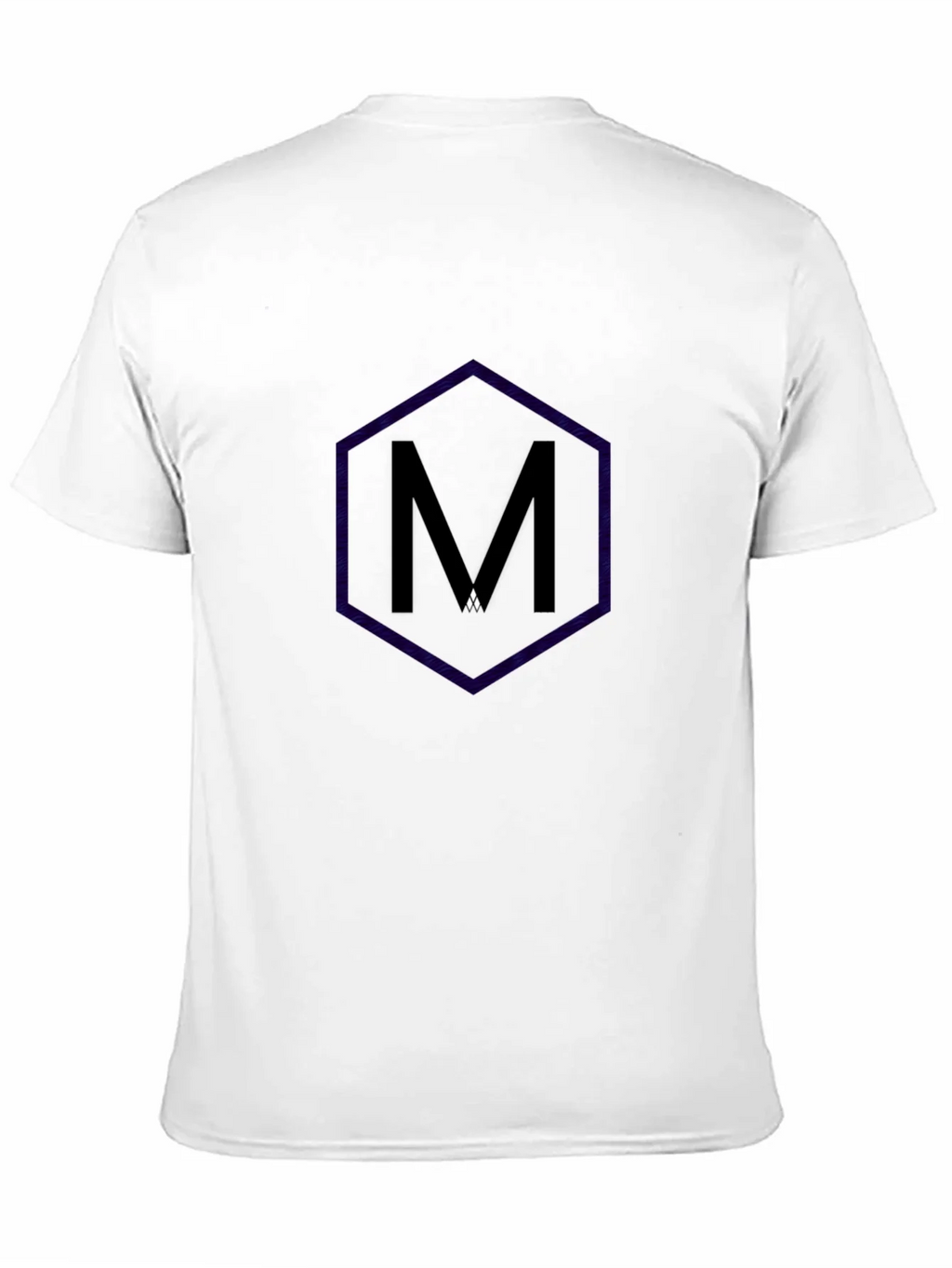 Mens Black T-Shirt with Hexagon M Design