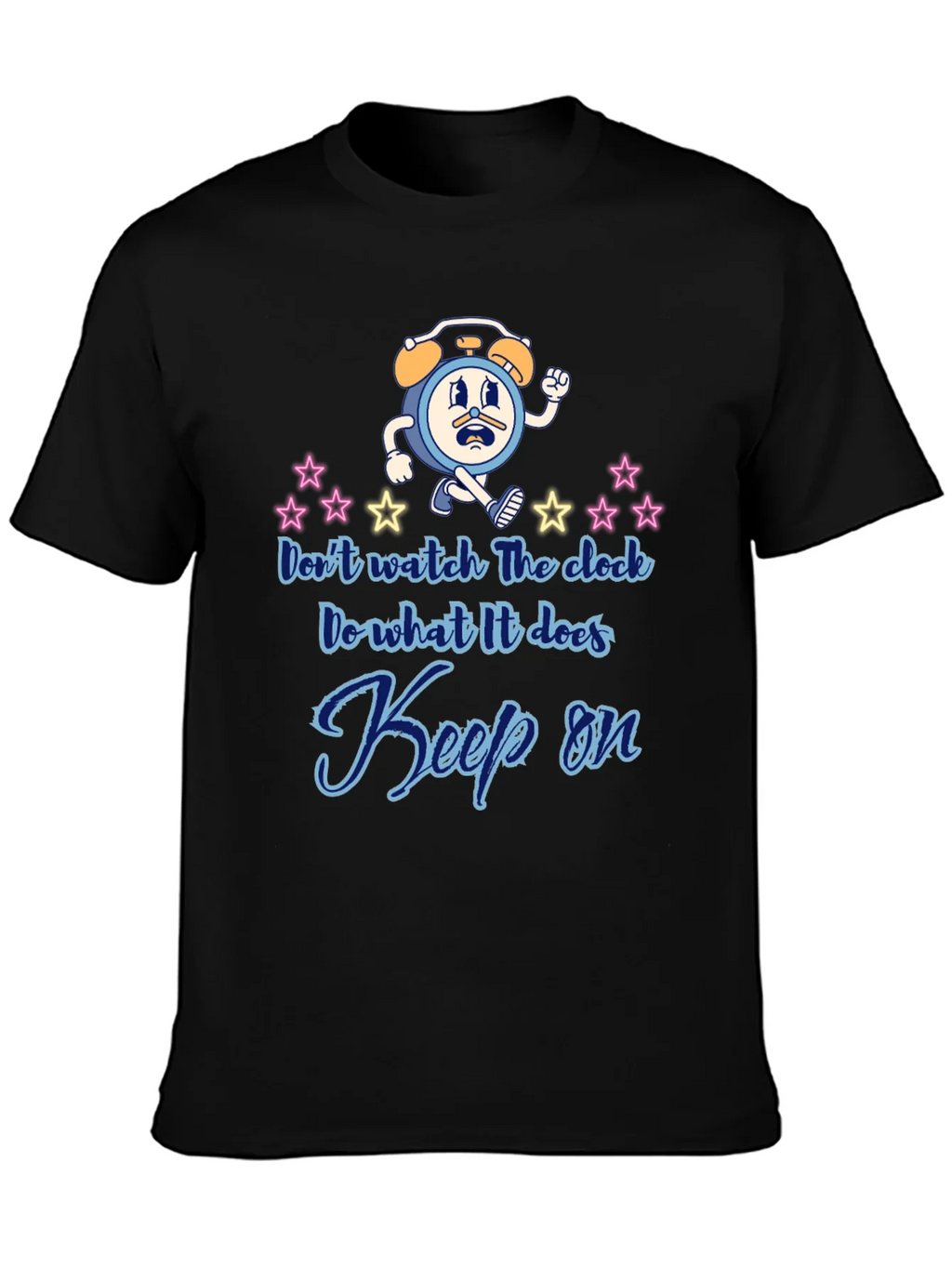 Keep On T-Shirt - Fun Cartoon Clock Graphic Tee