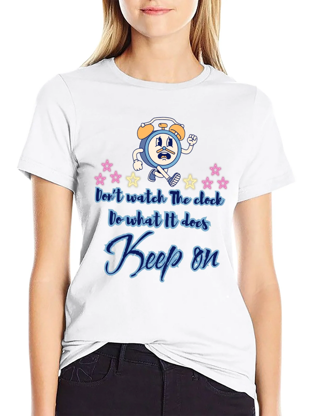 Keep On T-Shirt - Fun Cartoon Clock Graphic Tee