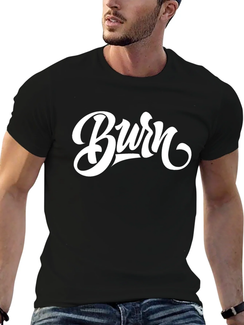 Burn Graphic Tee - Stylish Black T-Shirt