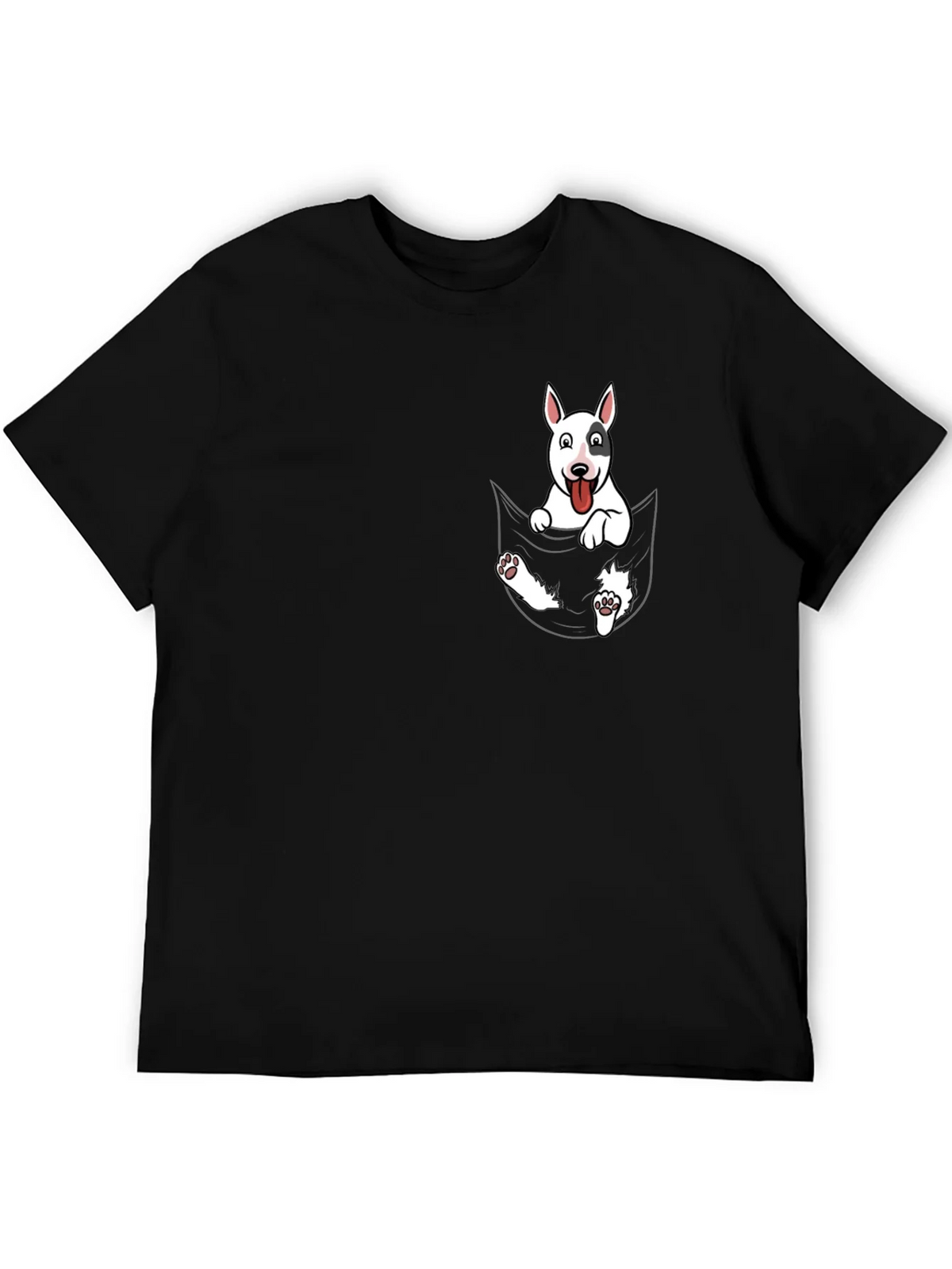 Dog Pocket T-Shirt - Black Bull Terrier Tee