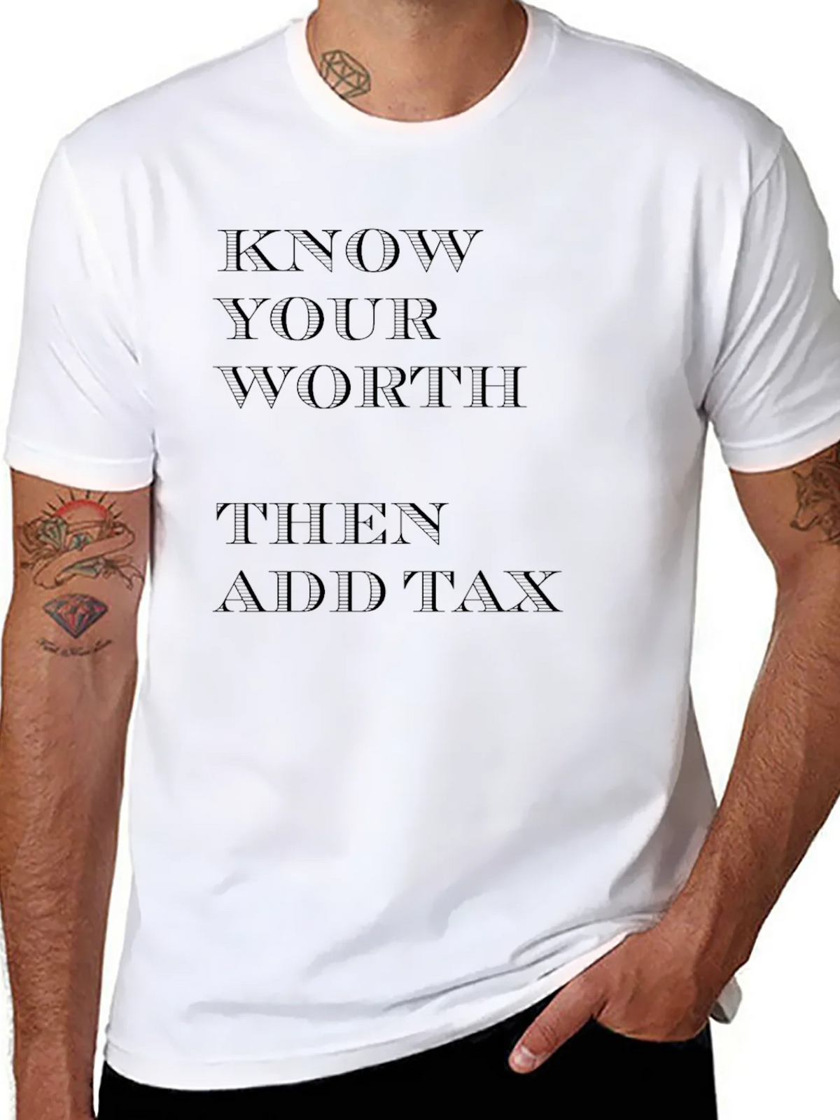 Know Your Worth Black Graphic Tee
