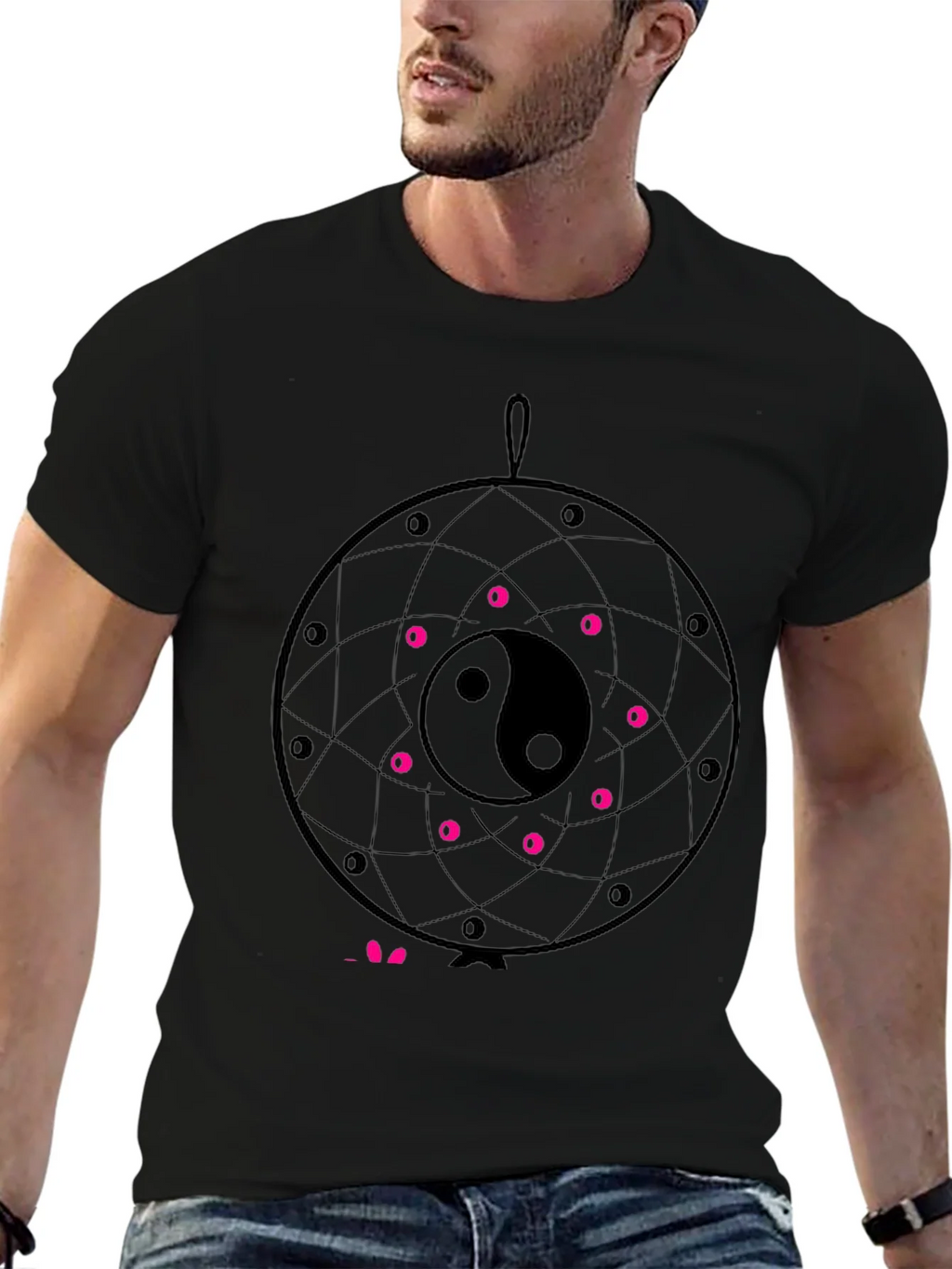 Yin Yang Dreamcatcher T-Shirt - Black