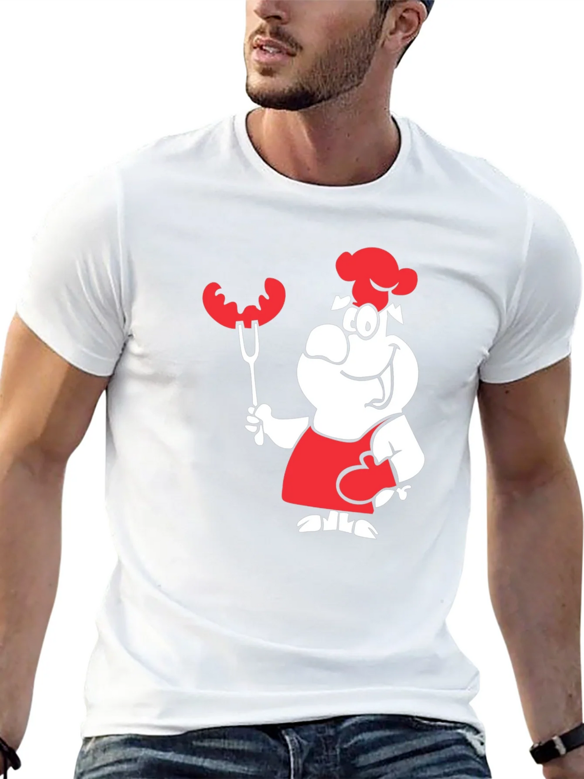 Chef Cartoon Graphic T-Shirt BBQ Grill Master Design