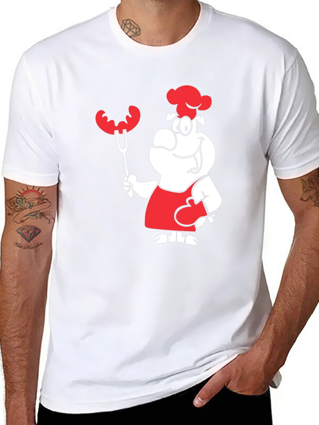 Chef Cartoon Graphic T-Shirt BBQ Grill Master Design