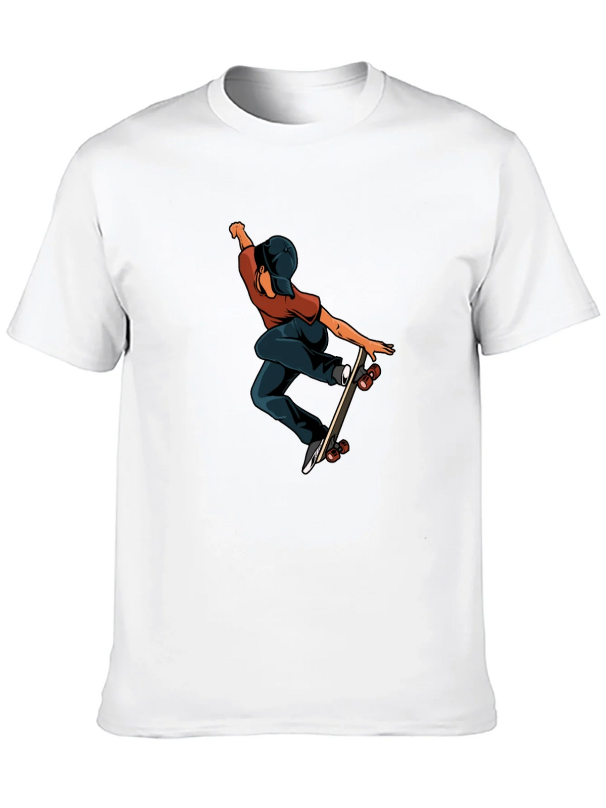 Skateboard Graphic Tee - Cool Black Cotton T-Shirt