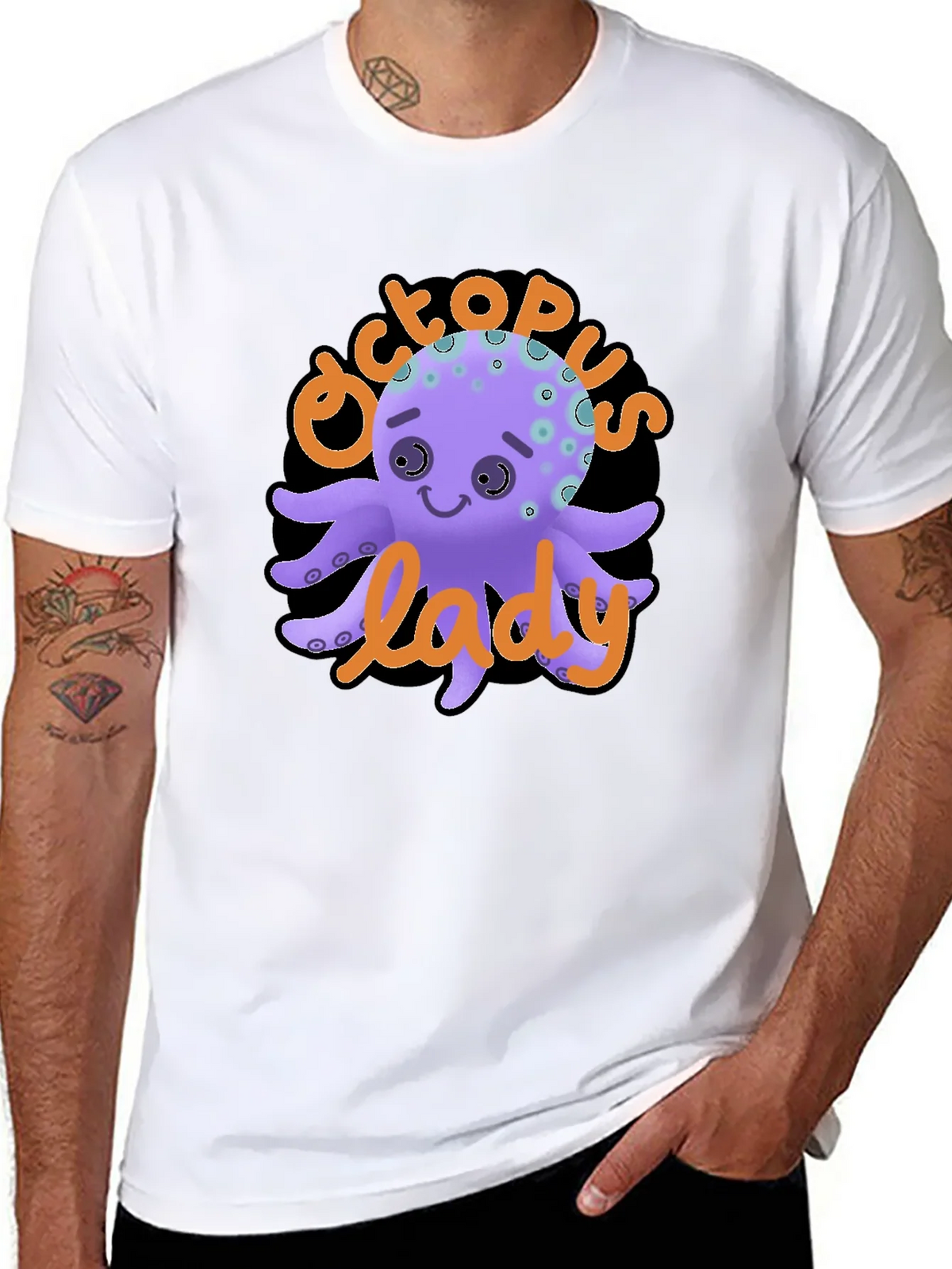 Octopus Lady Graphic Tee - Unique Black T-Shirt