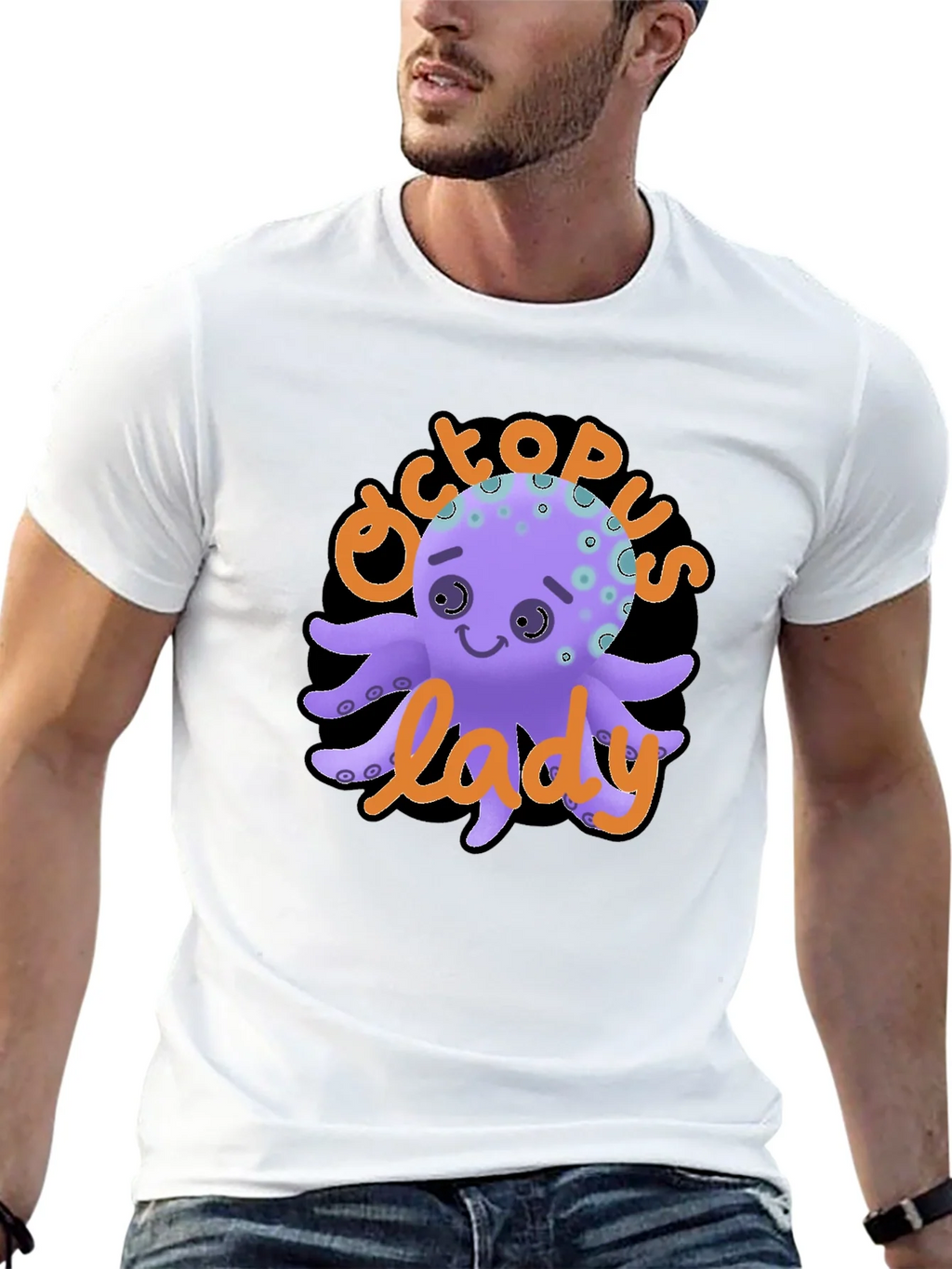 Octopus Lady Graphic Tee - Unique Black T-Shirt