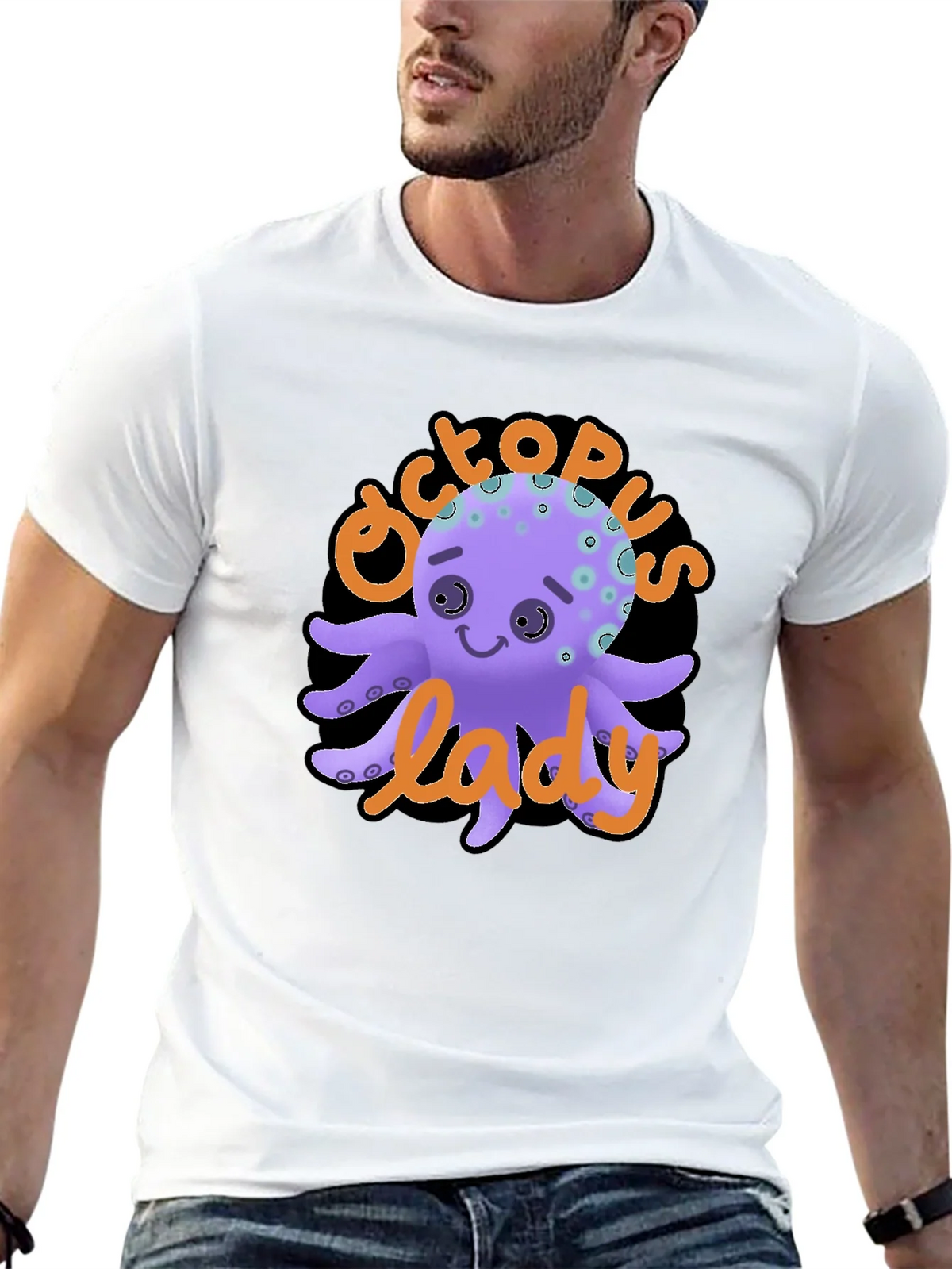 Octopus Lady Graphic Tee - Unique Black T-Shirt