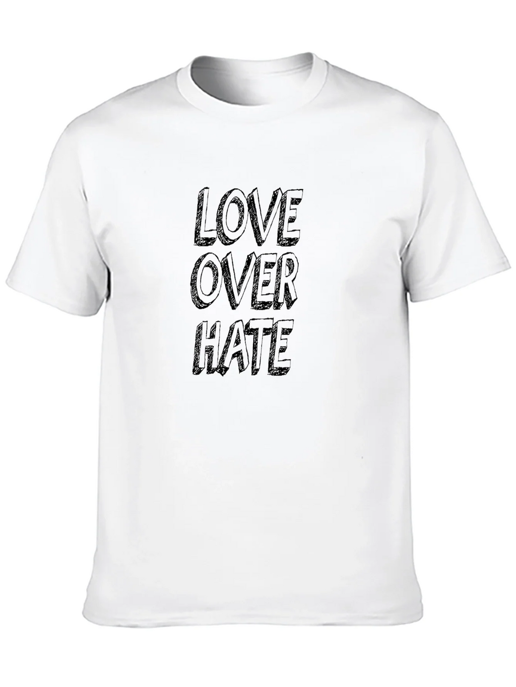 Love Over Hate Graphic Tee - Black Cotton T-Shirt