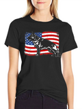 German Shepherd American Flag T-Shirt