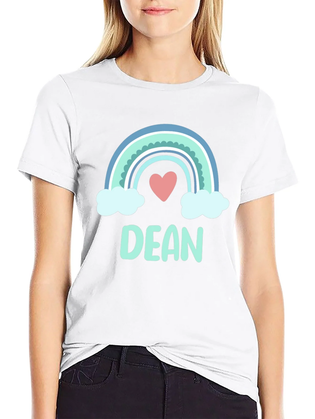 Dean Rainbow Heart Custom T-Shirt