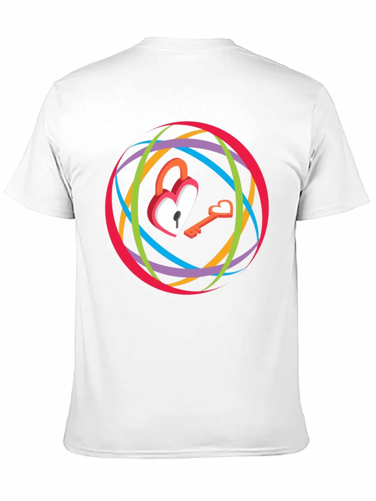 Heart Lock & Key Graphic T-Shirt - Modern Style