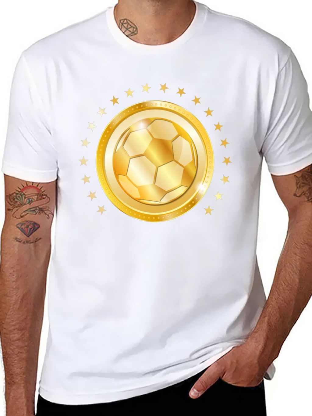 Golden Soccer Ball Star T-Shirt