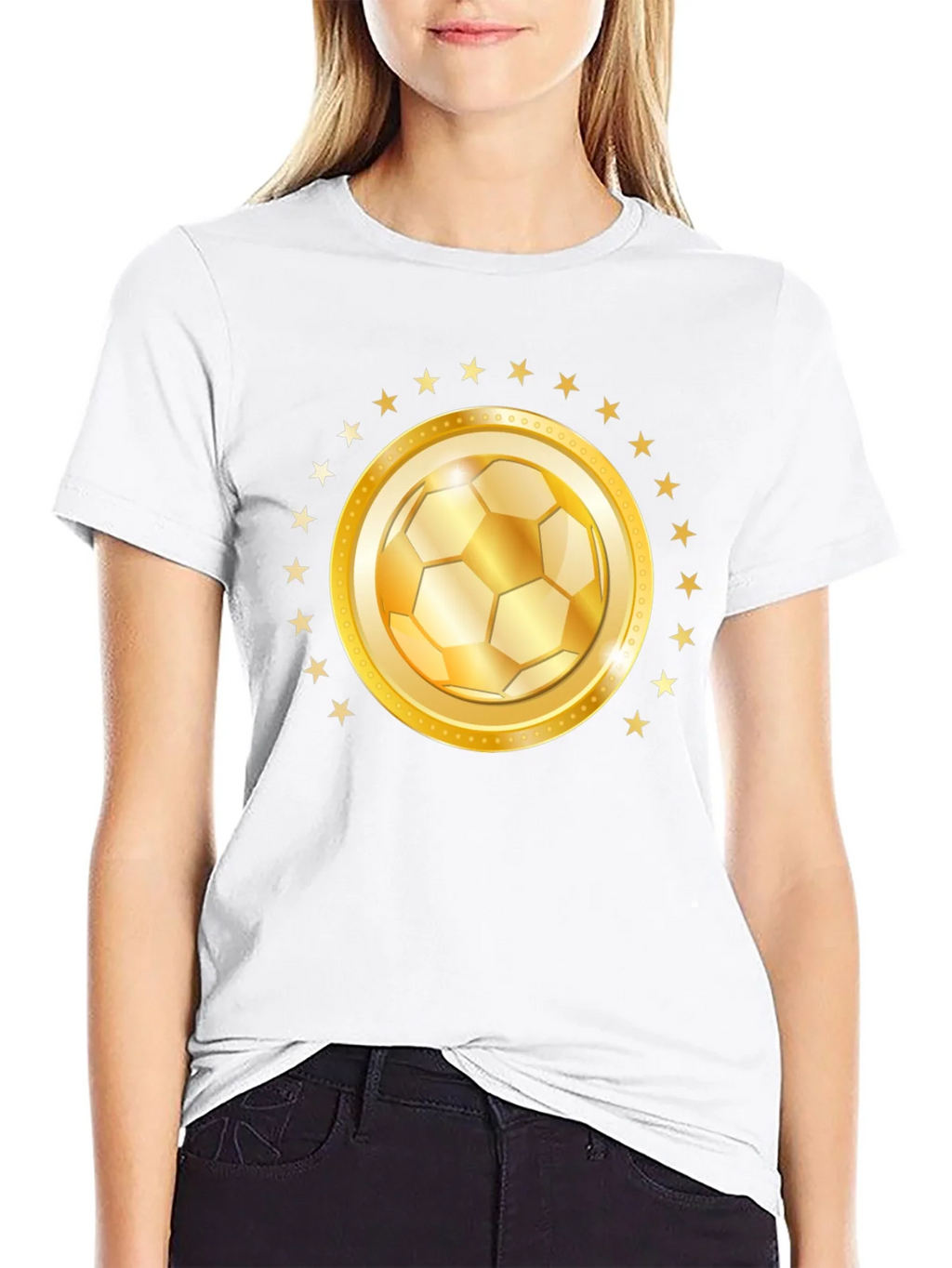 Golden Soccer Ball Star T-Shirt