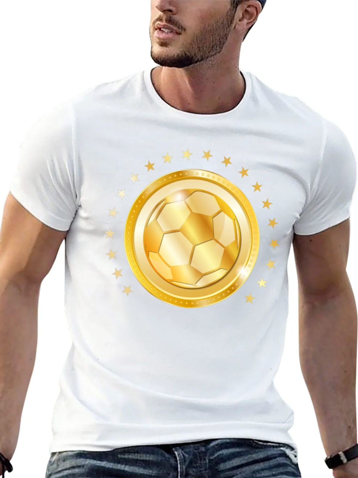 Golden Soccer Ball Star T-Shirt