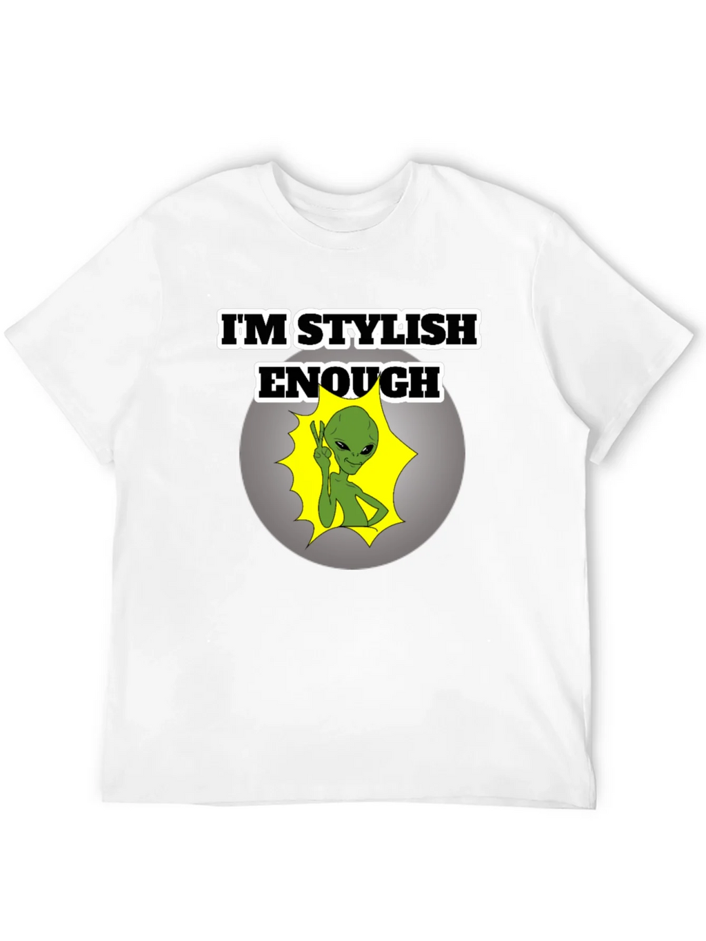 Stylish Alien Graphic T-Shirt - Mens Black Tee