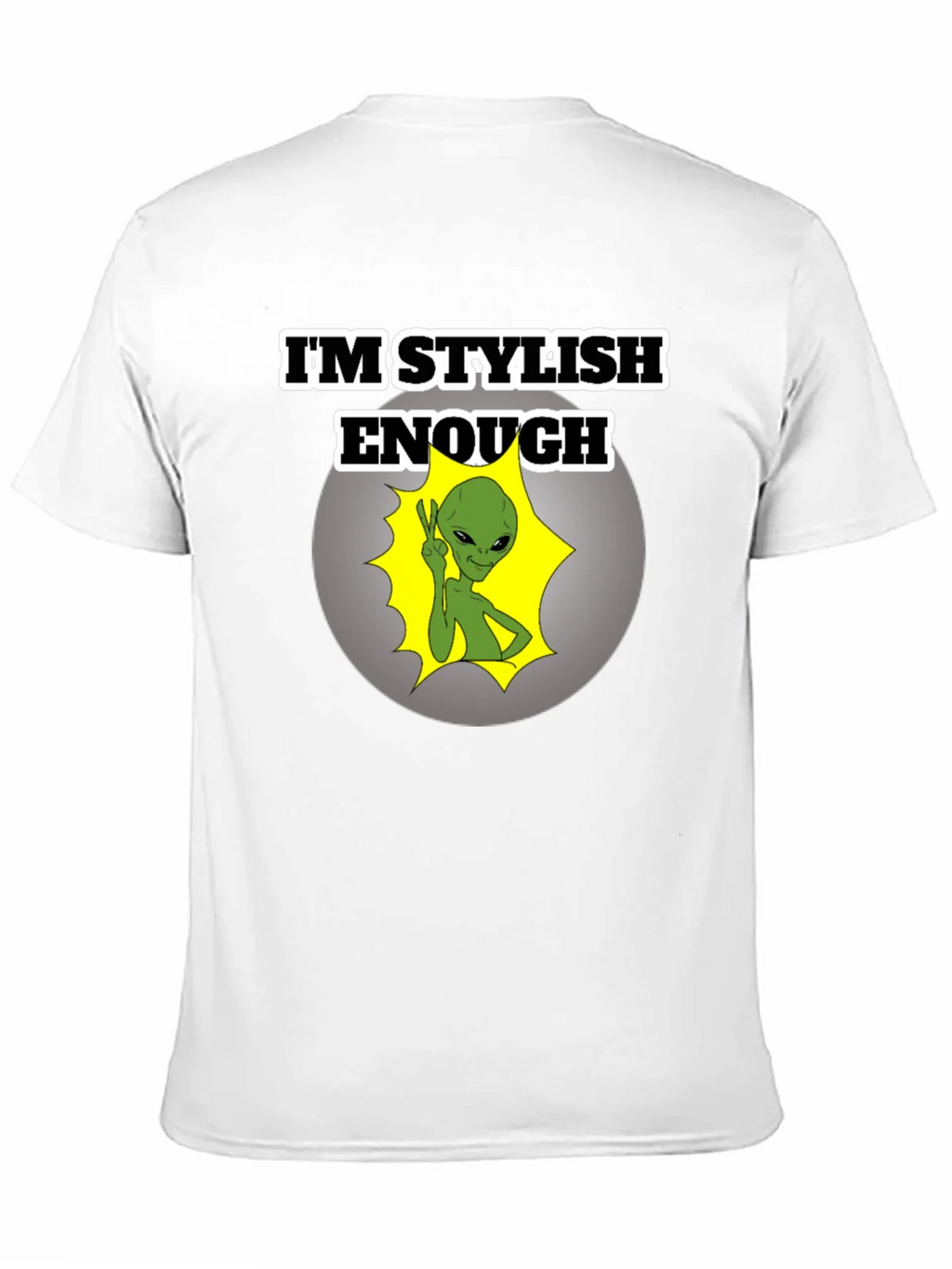 Stylish Alien Graphic T-Shirt - Mens Black Tee