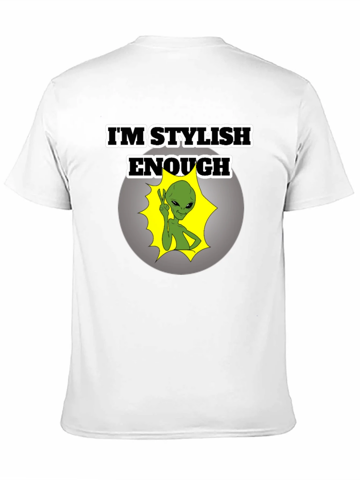 Stylish Alien Graphic T-Shirt - Mens Black Tee