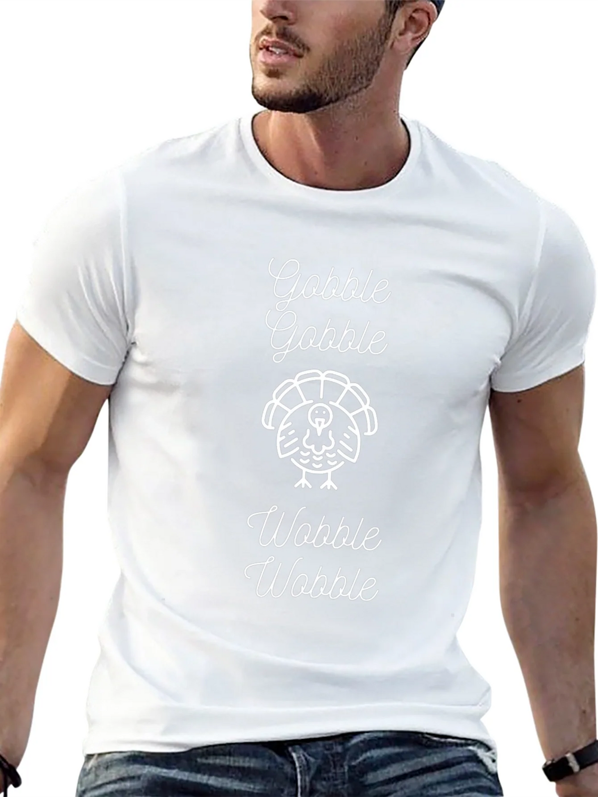 Gobble Wobble Turkey Graphic Tee - Thanksgiving Fun!