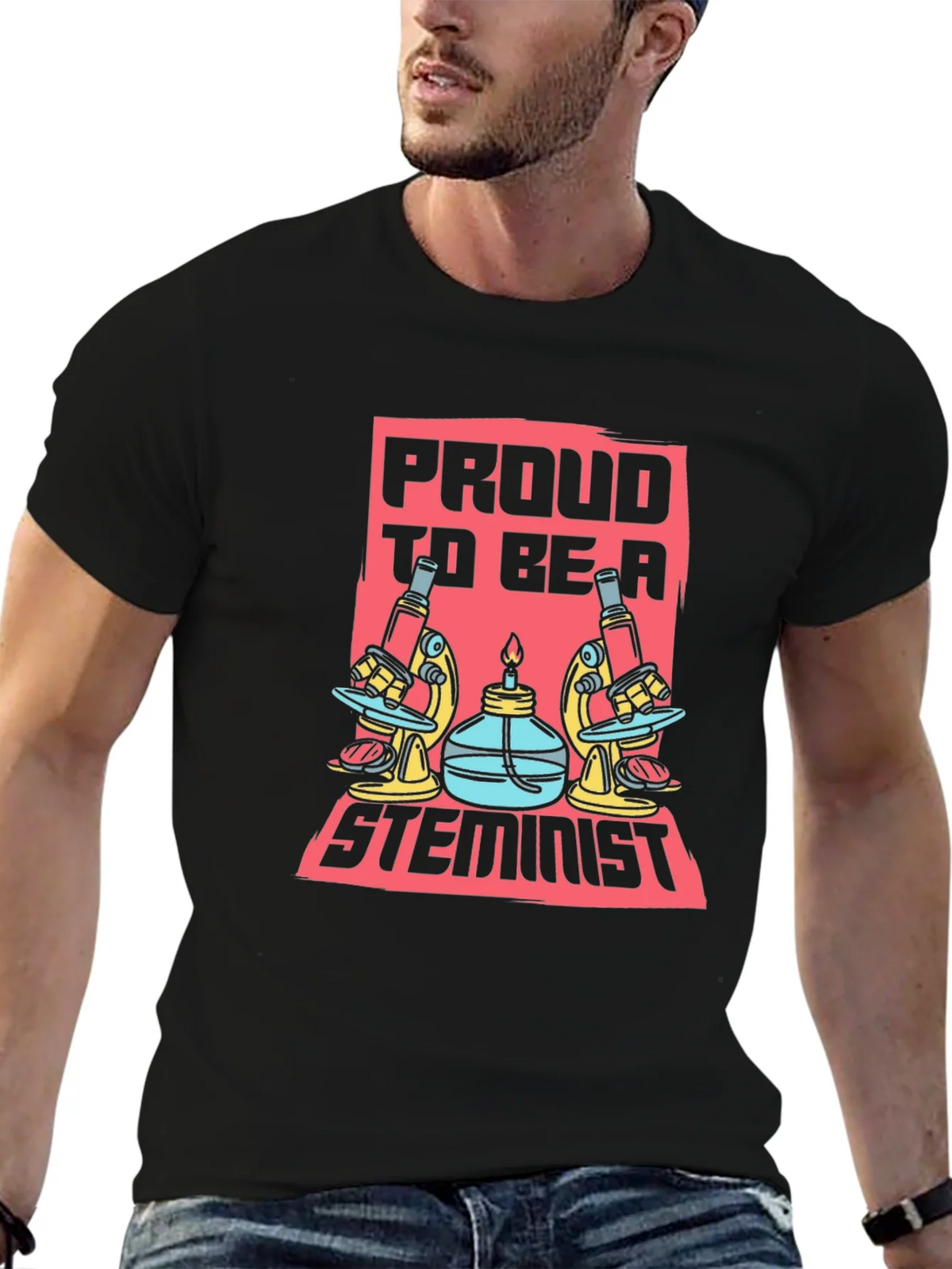 Proud STEMinist Graphic T-Shirt - Science Lover Tee