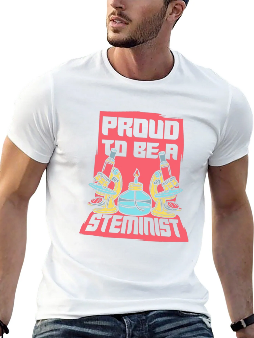 Proud STEMinist Graphic T-Shirt - Science Lover Tee
