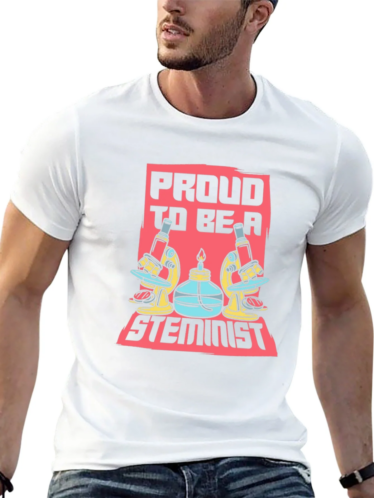 Proud STEMinist Graphic T-Shirt - Science Lover Tee