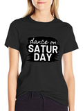 Dance On Saturday Black Graphic Tee