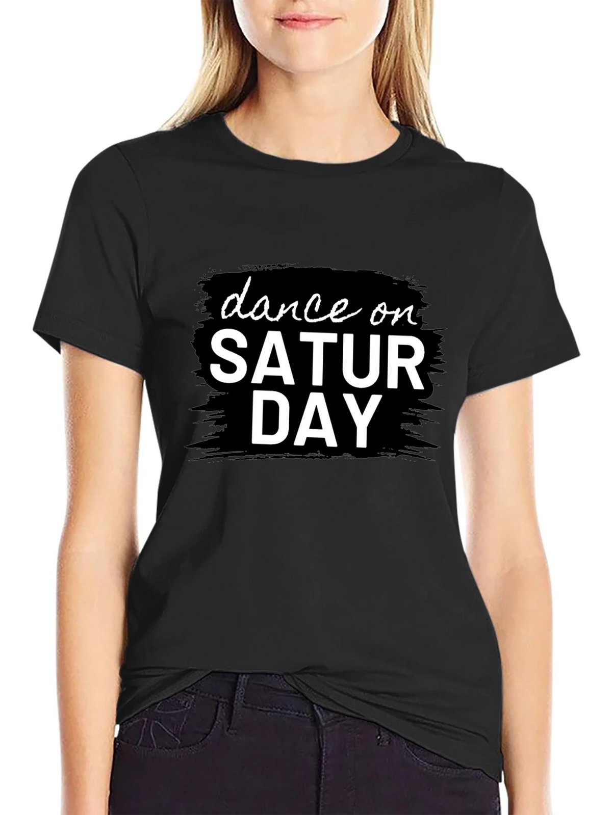 Dance On Saturday Black Graphic Tee
