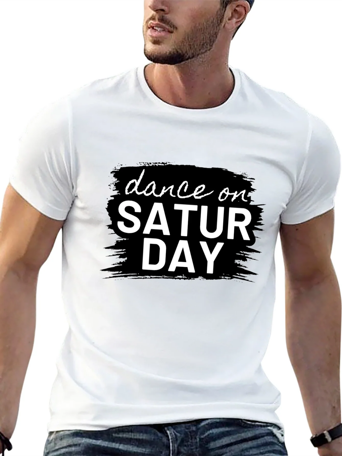 Dance On Saturday Black Graphic Tee