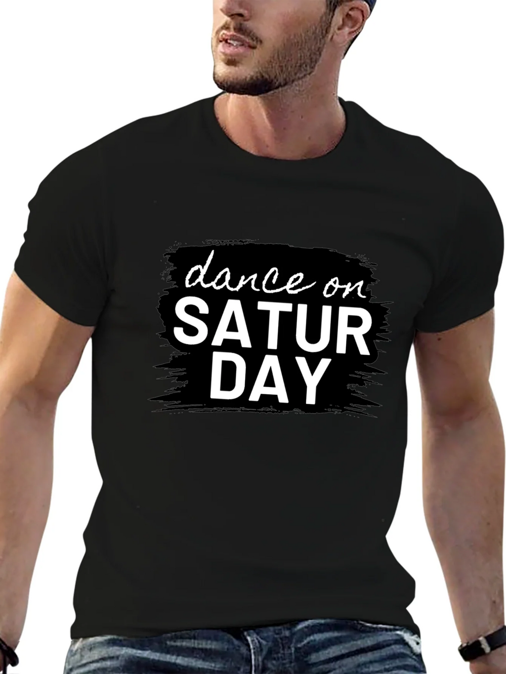 Dance On Saturday Black Graphic Tee