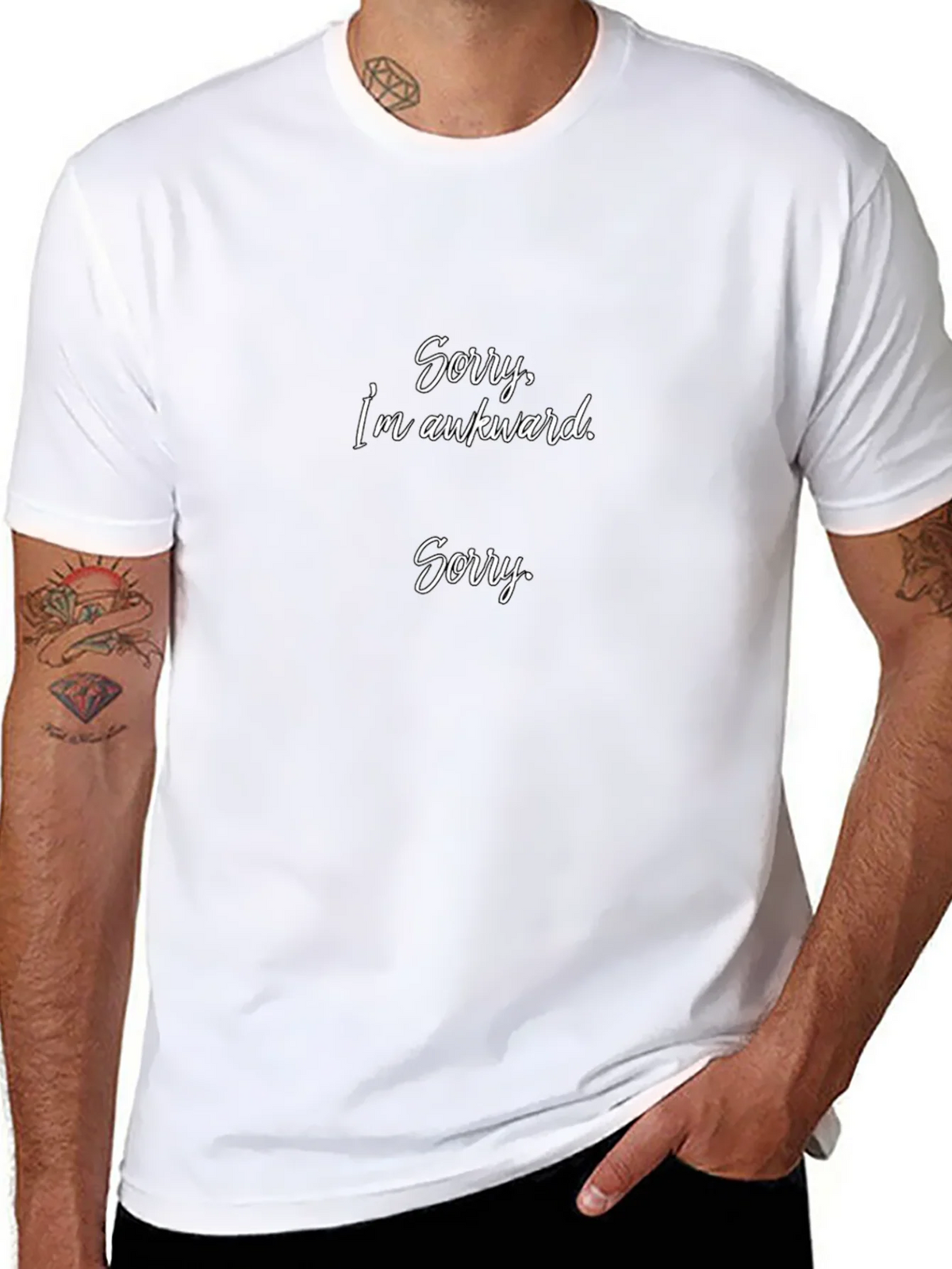 Awkward Apology Black Cotton Tee