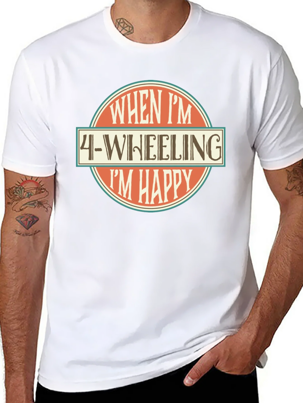 4-Wheeling Im Happy Graphic T-Shirt