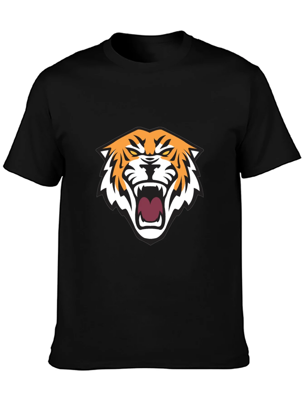 Mens Black T-Shirt with Tiger Graphic