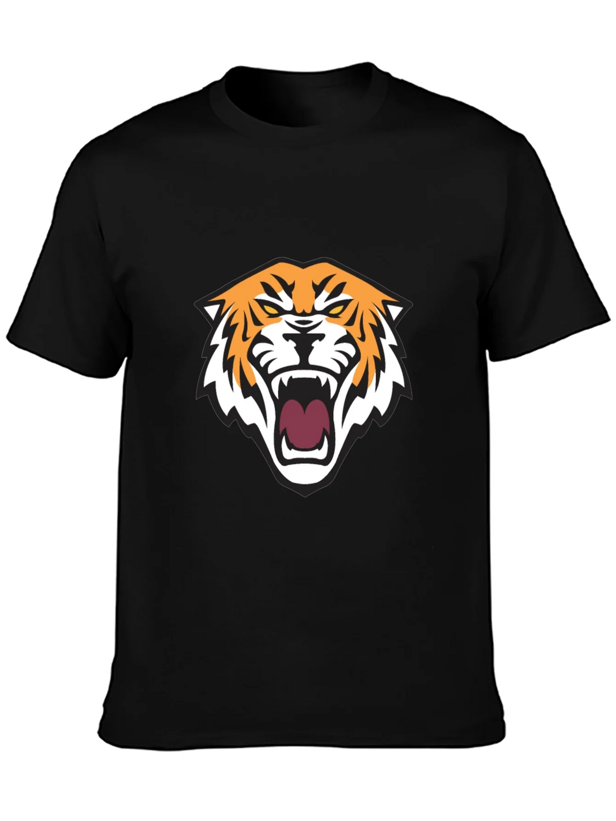 Mens Black T-Shirt with Tiger Graphic