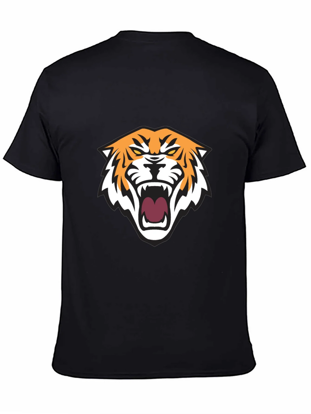 Mens Black T-Shirt with Tiger Graphic