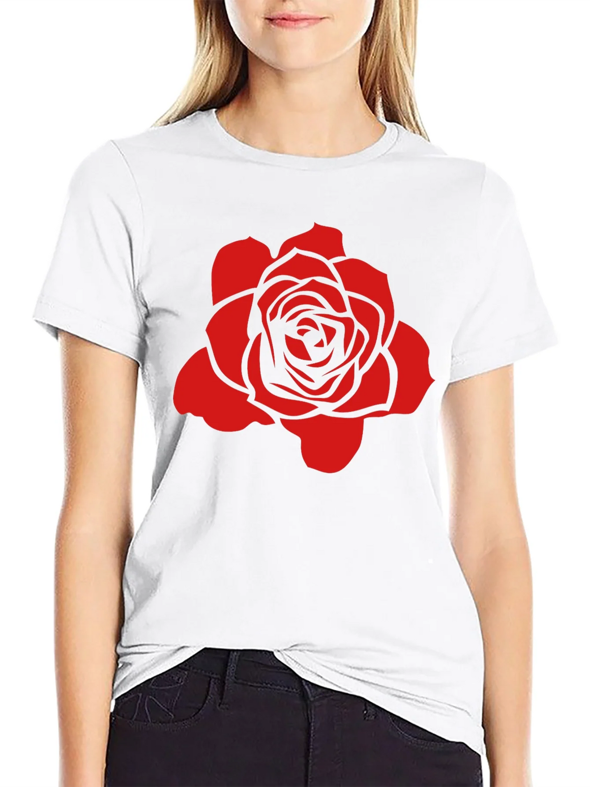 Rose Graphic Black T-Shirt - Stylish and Bold