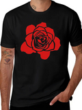 Rose Graphic Black T-Shirt - Stylish and Bold