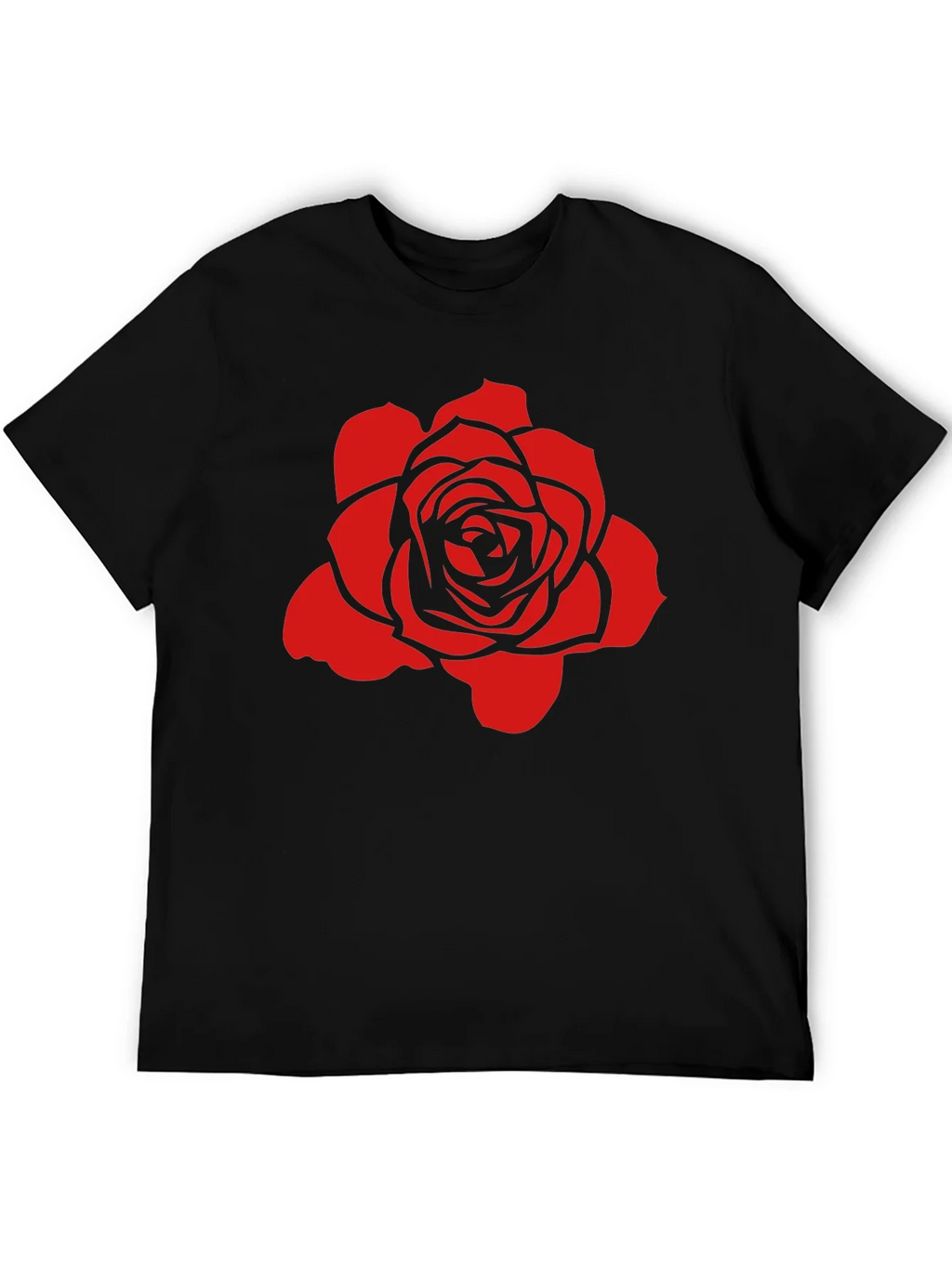 Rose Graphic Black T-Shirt - Stylish and Bold