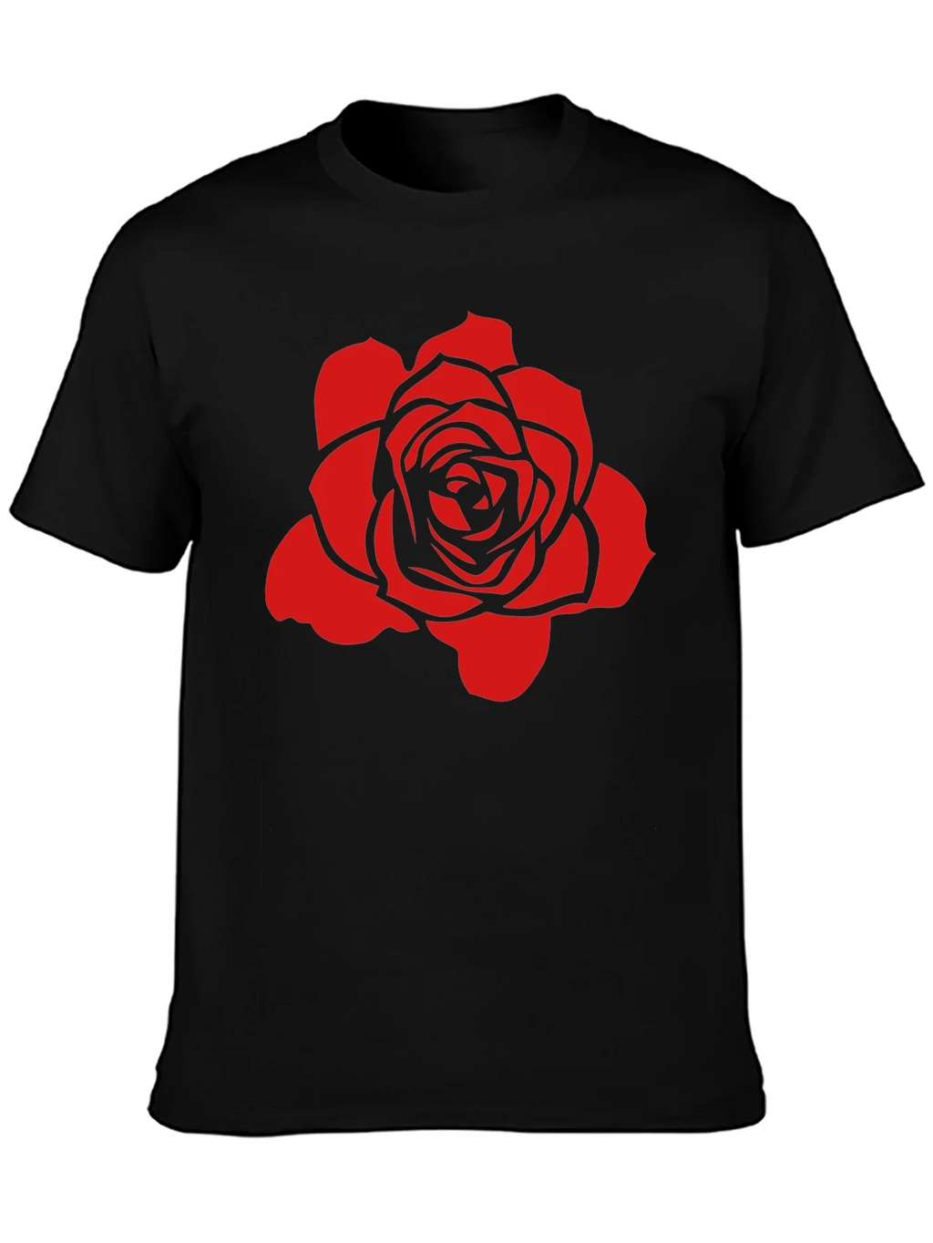 Rose Graphic Black T-Shirt - Stylish and Bold