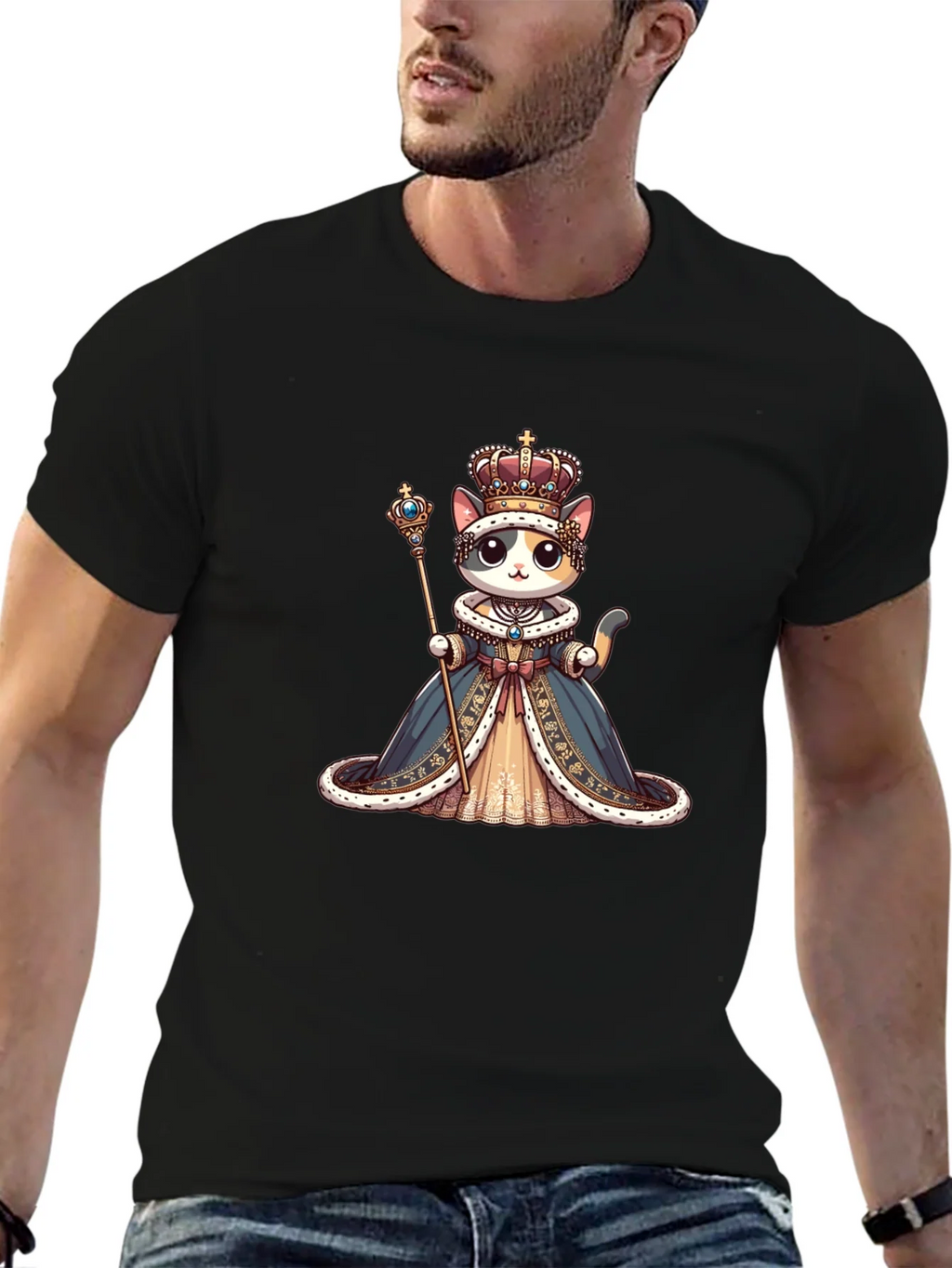 Cat Queen Graphic Tee - Royal Feline Style