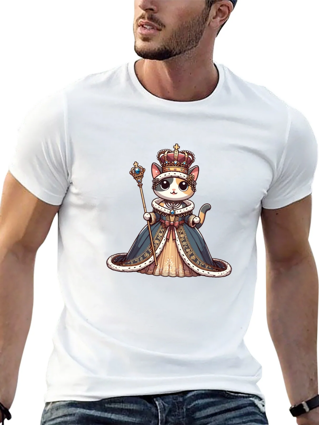 Cat Queen Graphic Tee - Royal Feline Style